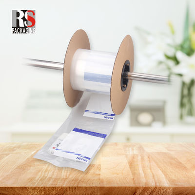 شعار مخصص أكياس LDPE مثقوبة مفتوحة مسبقًا على لفة للآلات الآلية