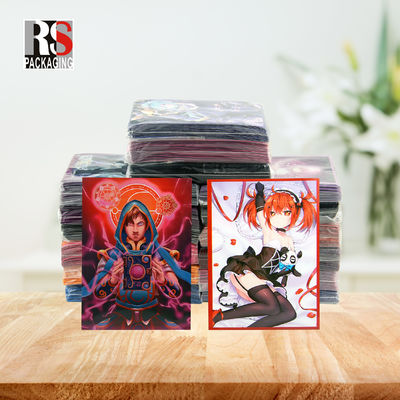 التجارة البلاستيكية الأنيمي Yugioh بطاقات الحماية الأكمام تقبل شعار مخصص