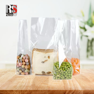 12x8x25 سم كيس غذاء بلاستيكي مربع أسفل للفشار في الألوان الواضحة أو المخصصة