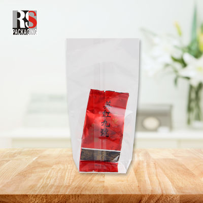 12x8x25 سم كيس غذاء بلاستيكي مربع أسفل للفشار في الألوان الواضحة أو المخصصة