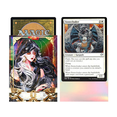 الفن الهولوغرافي المخصص أكمام بطاقات Tcg أكمام واقية لعبة البطاقات التجارية