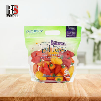 Fresh Vegetable and Mango Fruit Packaging Bags with Zipper Lock Options