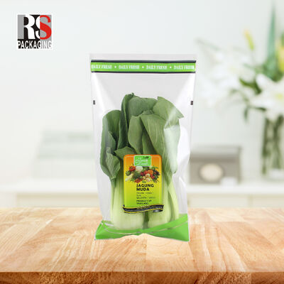 Custom Micro Perforated OPP Heat Seal Gravure Printing Fresh Green Vegetable Sandwich Packaging Bag