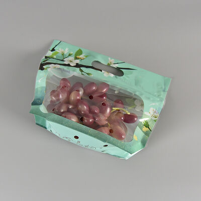 تصميم مخصص كيس بلاستيكي مضاد للضباب من نوع الغذاء كيس تعبئة شفافي للخضروات الطازجة والفواكه مع مقبض سحب