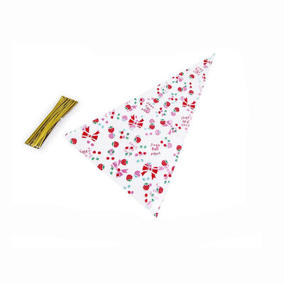 كيس الملفوفان الحلوى الشكل الخاص كيس الفشار المثلث كيس المعجنات البلاستيكية الواضحة