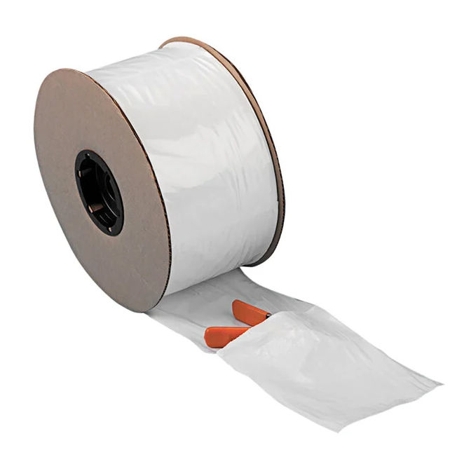 أكياس بولي إيثيلين مخصصة مفتوحة مسبقًا على شكل لفات لأنظمة التعبئة الآلية